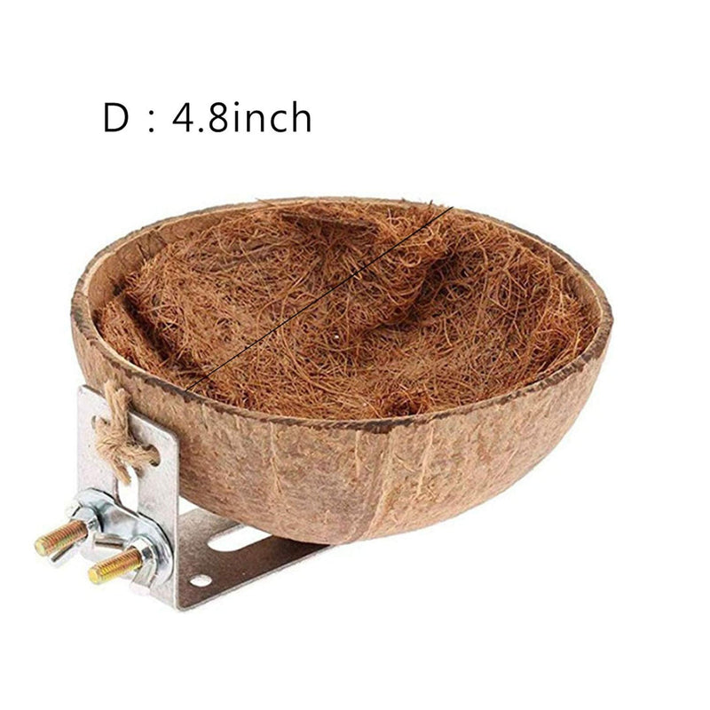Tfwadmx Bird Nests Natural Coconut Shell Bird Breeding Hatching Nest Parrot Nesting Box Cage Hatch House Hut Cave Parrot Cage Accessories Toys for Budgie Parakeet Cockatiel Parakeet 1PCS - BeesActive Australia