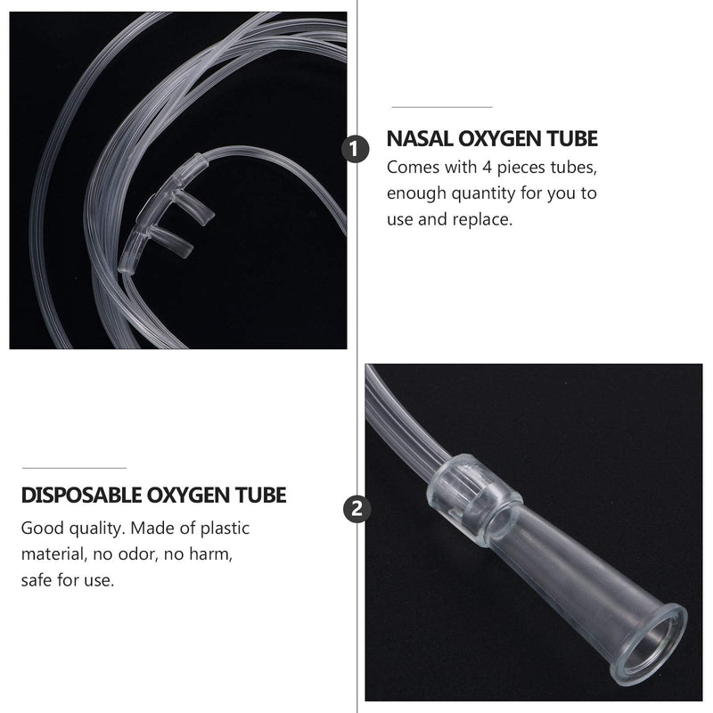 4Pcs 2 Meters Oxygen Nasal Cannula Oxygen Tubes Tubing Supplies for Home Health Care Accessories - BeesActive Australia