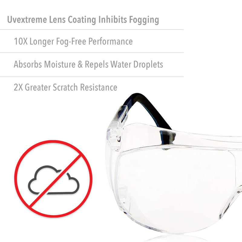 Uvex Ultra-Spec 2001 OTG (Over-the Glass) Visitor Specs Safety Glasses with Clear Uvextreme Anti-Fog Lens (S0112C) - BeesActive Australia