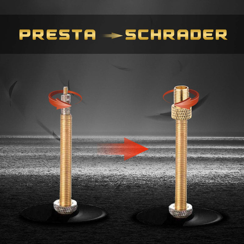 Bike Presta Valve Adapter Brass Material Bike Tire Inflatable Connector-Convert Presta to Schrader, French/UK to US-Bicycle Tire Inflate Adaptor Fit MTB, Mountain Bike, Road Bike, Bicycles (5 Pack) Grid Design - BeesActive Australia