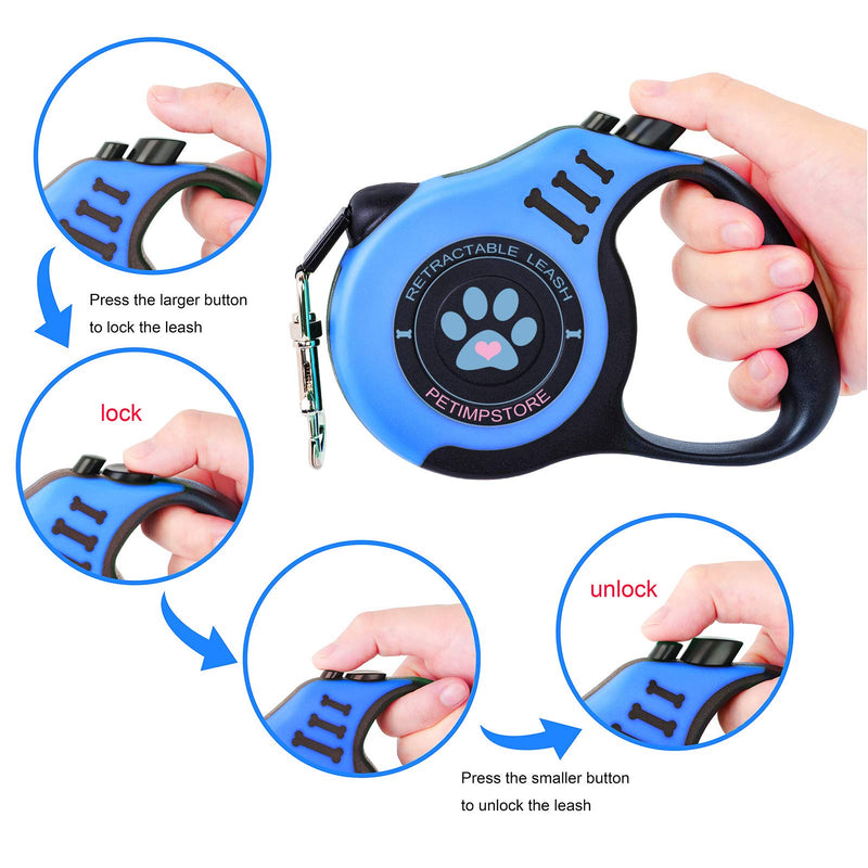 PETIMP STORE Retractable Dog Leash 16ft with Dog Waste Bag Dispenser Dog Bowl for Small Medium Dog - BeesActive Australia