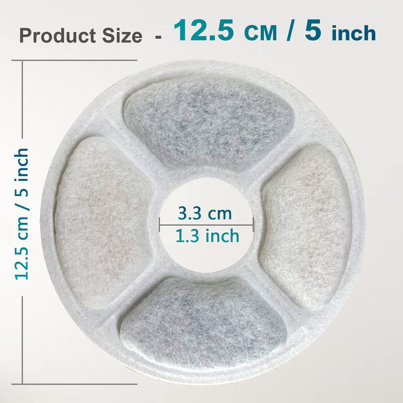 PewinGo Cat Water Fountain Replacement Filters, 6 Packs Pet Fountain Filters Triple Action with Resin and Activated Carbon Compatible for Catit Cat Water Fountain 3L 6 PACK-12.5CM/5 In - BeesActive Australia