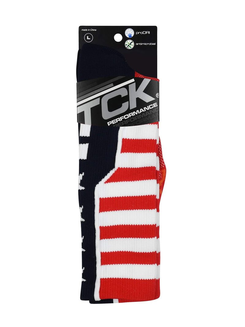 [AUSTRALIA] - TCK Stars and Stripes Perimeter Crew Socks Scarlet/Navy/White Large 