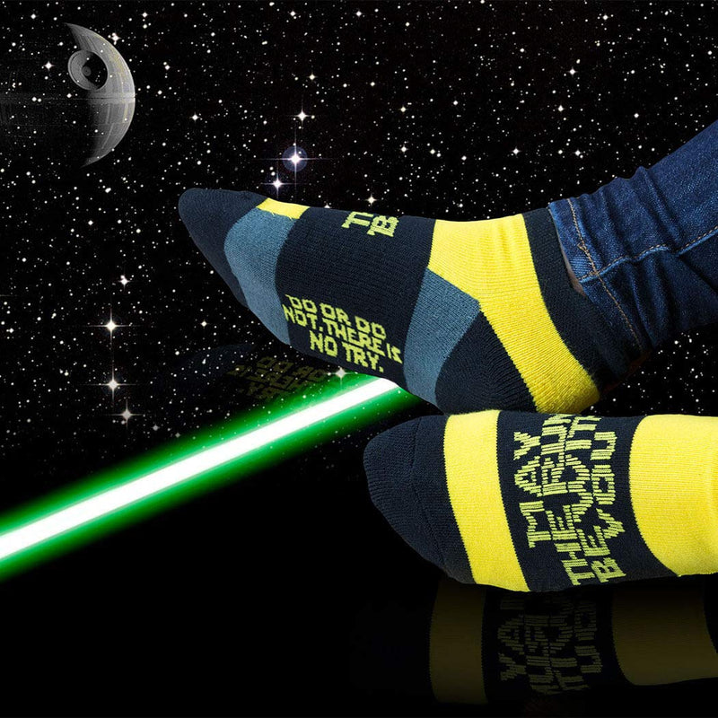 [AUSTRALIA] - Inspirational Athletic Running Socks | Women's Woven Low Cut | May The Run Be With You | Yellow/Black 