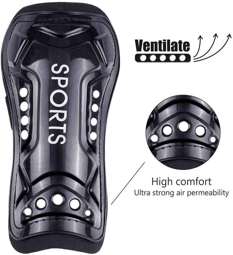 Geekism Sport Soccer Shin Guards Youth - 2 Pair 3 Sizes Shin Pads Child Calf Protective Gear 3-15 Years Old Girls Boys Toddler Kids Teenagers White 1 Pack Soccer Shin Guards + Socks S 3'3 - 3'10 Tall - BeesActive Australia