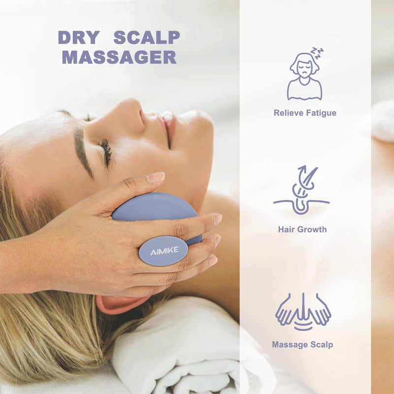 AIMIKE Silicone Hair Scalp Massager Shampoo Brush-Scalp Scrub Brush Dandruff & Scalp Massage Hair Oil to Promote Hair Growth-Silicone Hair Massager Scalp Brush -Wet & Dry Use-Haze Blue, 1.0 count Haze Blue - BeesActive Australia