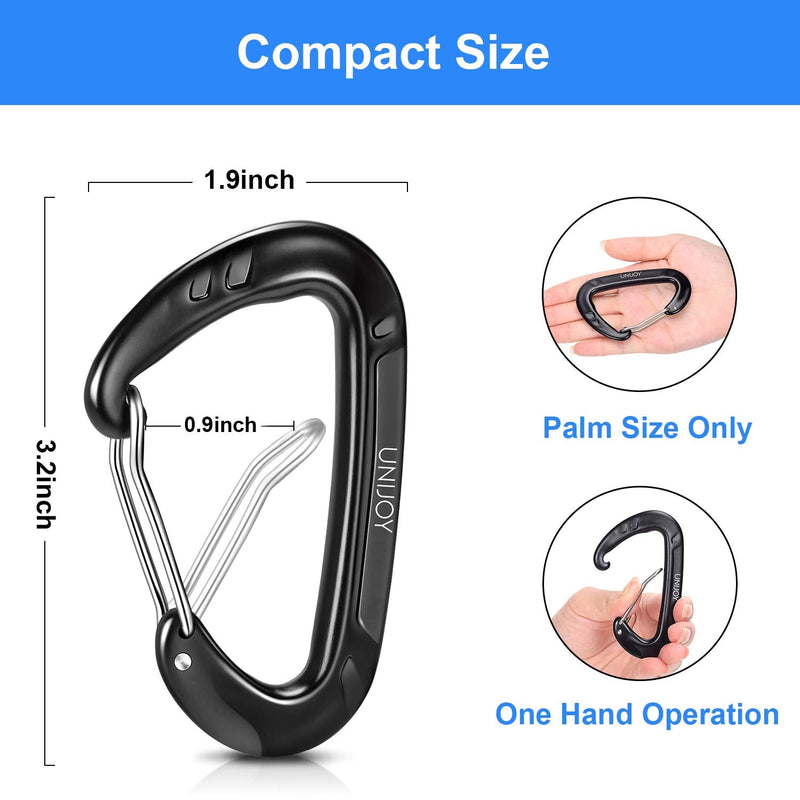 Unijoy Carabiner Clips, 4 Pack, 12KN Heavy Duty Wiregate Carabiners for Camping Hiking Hammock etc, Small Aluminium Caribeaners for Backpack and Dog Leash - BeesActive Australia