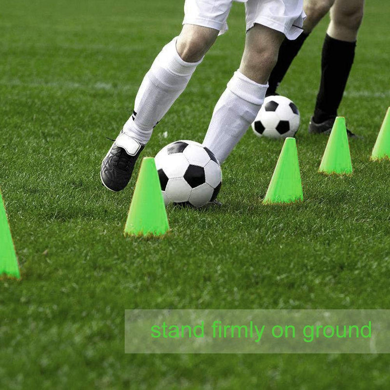 Athletic Cones, Soccer Training Cones, 126g Plastic Football Barriers 8.5x8.5cm for Marker Holder Accessory Controlling Abilit Soccer Training Green, 12 - BeesActive Australia