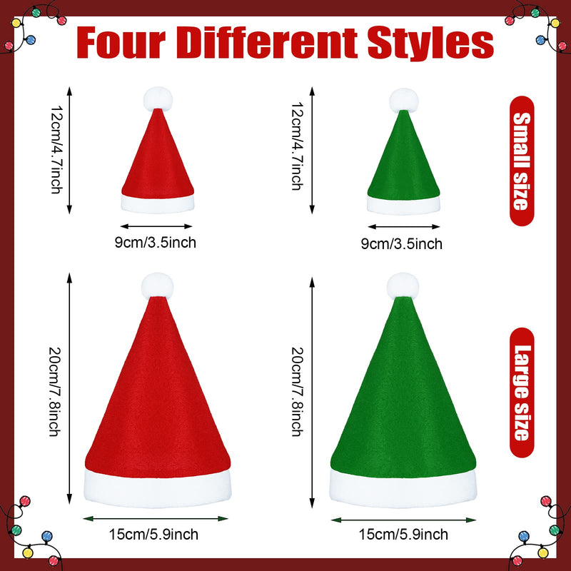 Xuniea Cat Christmas Hats 4 Pieces Plaid Dog Santa Hats Small Animal Hats Pet Christmas Hats Cat and Dog Pet Costumes 5.5 x 7.8 Inch, 3.5 x 4.3 Inch Red, Green Classic Pattern - BeesActive Australia