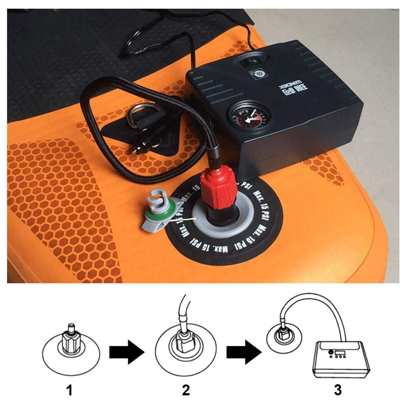 Oumers Inflatable SUP Pump Adaptor Air Pump Converter, 4 Standards Conventional Air Valve Attachment for Inflatable Boat, Stand Up Paddle Board, Inflatable Bed, Etc - BeesActive Australia