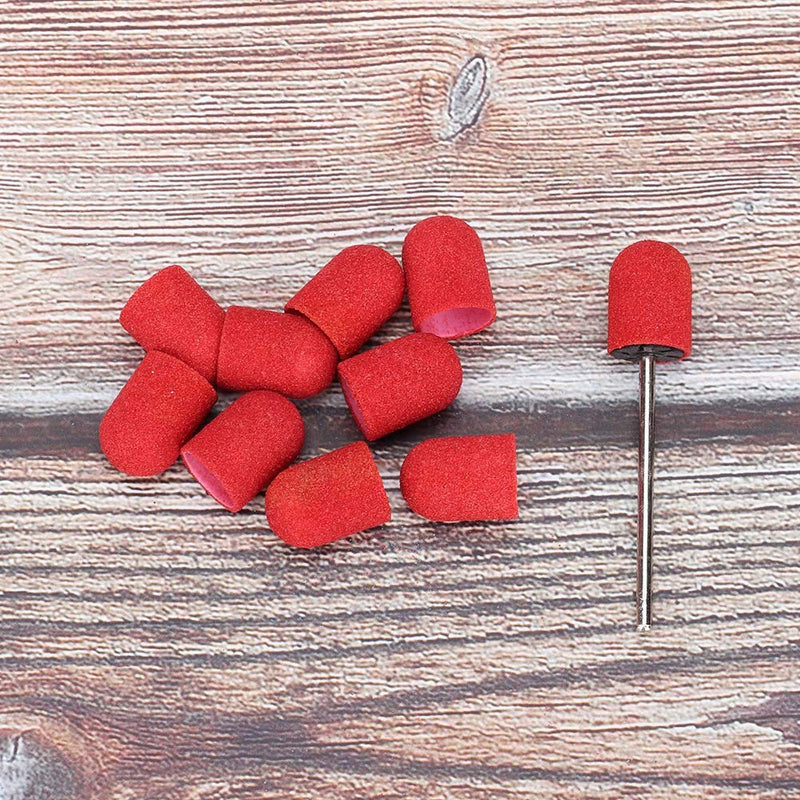 Nail Drill Bits Kit, Sanding Ring Cap Nail Drill Head for Manicure Pedicure Nail Polishing Burr Home Salon Use 10 x 15mm (4#) 4# - BeesActive Australia