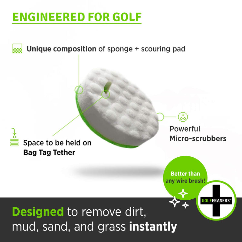 GolfERASERS Instant Golf Eraser, Premium Dual-Sided Sponge for Cleaning Clubs, Shoes & Golf Balls 6 Pack - BeesActive Australia