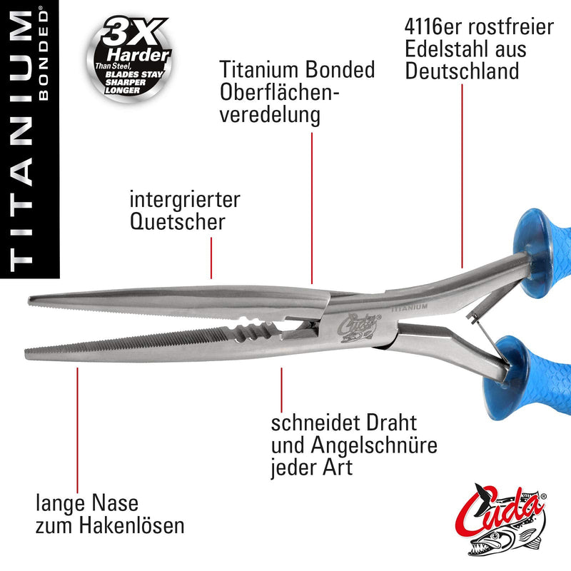 Cuda Long Needlenose Plier, Blue, 10.25" (18113) - BeesActive Australia