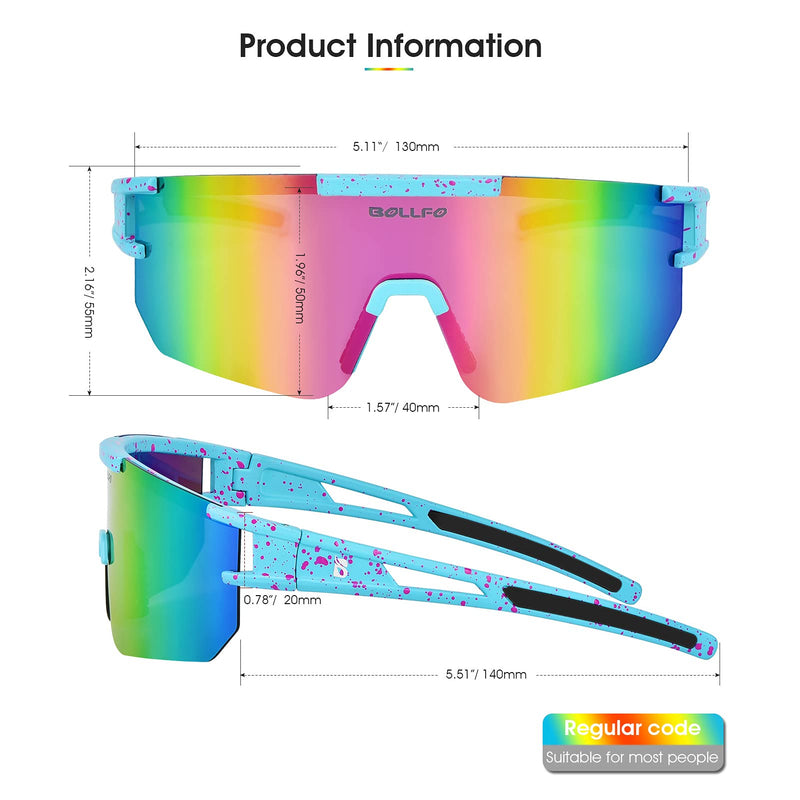 BOLLFO Cycling Sunglasses, UV 400 Eye Protection Polarized Eyewear for Men Women Colorful Lens - BeesActive Australia