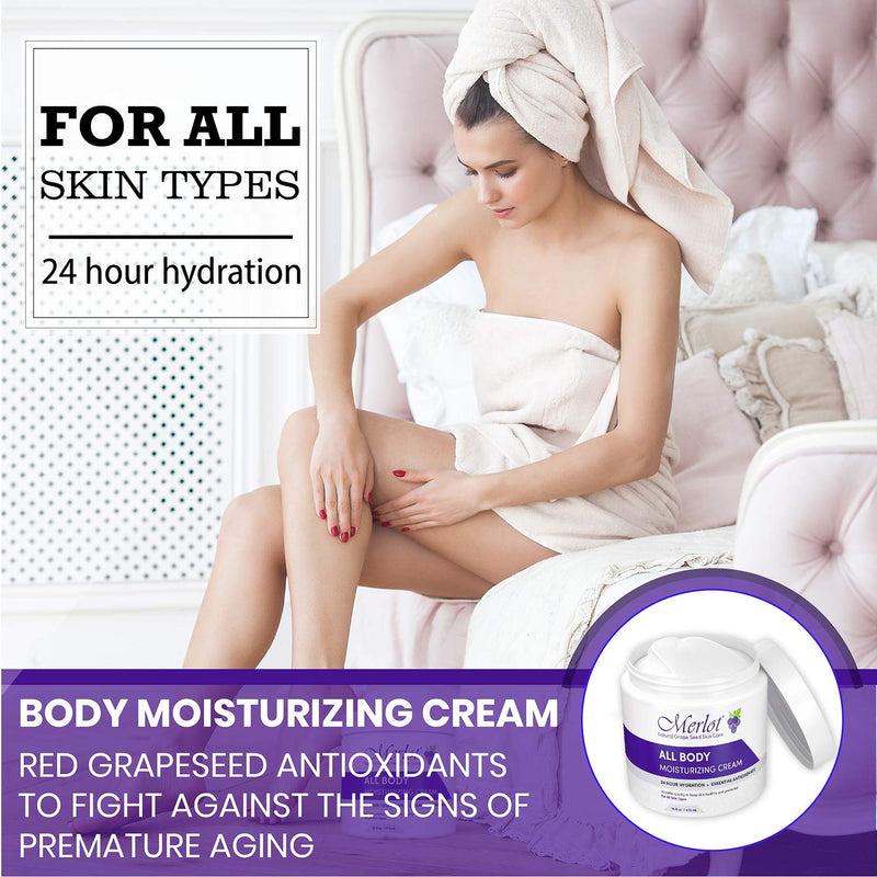 MOISTURIZING BODY CREAM BY MERLOT | FOR ALL SKIN TYPES | 16 OZ - BeesActive Australia