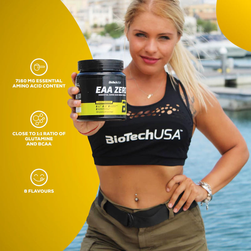 BioTechUSA EAA Zero - Essential Amino Acid Power | 7160mg EAA/serv. | WHO Recommended Ratio | Sugar-Free, Gluten-Free, 350 g, Pineapple-Mango - BeesActive Australia