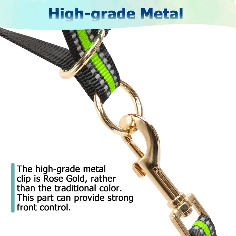 Dog Head Collar, No Pull Stylish Head Halter for Heavy Pullers, Gentle Dog Face Harness Stops Pet Pulling and Choking on Walks for Medium Large Aggressive Dogs L Fuorescent Green - BeesActive Australia