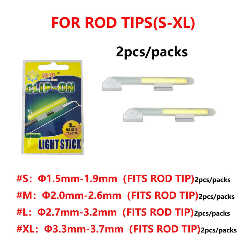 linguang 10-50PCS Fishing Glow Sticks for Clip -On Rod Tips and Bobbers 1”1.5”2”3” inch 3.0 x 25mm 4.5X 37mm 6.0 x 50mm 7.5 x 75mm Light Sticks ，Fishing Pole Glow Sticks，Glow Tips for Fishing Poles - BeesActive Australia