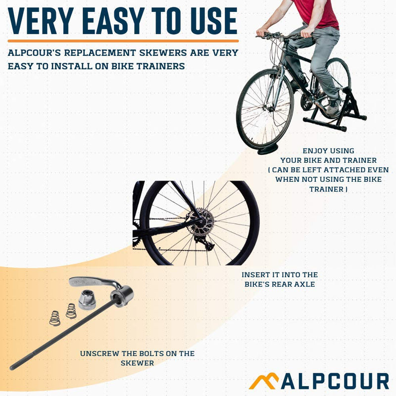 Alpcour Replacement Skewer – Quick Release Rear Wheel Axel Skewer for Road Mountain Bike Trainer – Indoor and Stationary Bicycle Training Replacement Parts and Accessories - BeesActive Australia