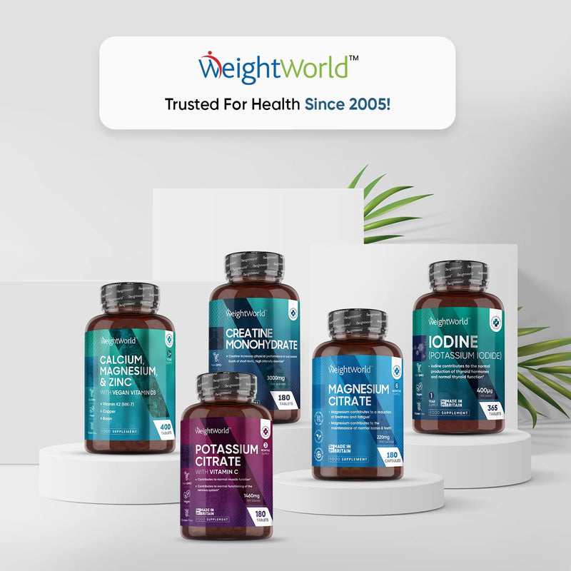 Potassium Supplement 1460mg with Vitamin C - 3 Months Supply (180 Vegan Potassium Tablets) - High Strength Potassium Citrate - Natural Electrolytes Support - Superior Absorption - Made in The UK - BeesActive Australia