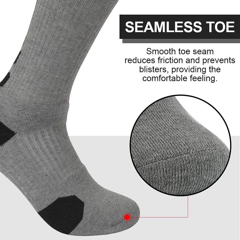 Men's Athletic Crew Socks Basketball Socks Sport Compression Cushion Socks for Running and Training (6 Pairs) Mix Color - 6 Pairs - BeesActive Australia