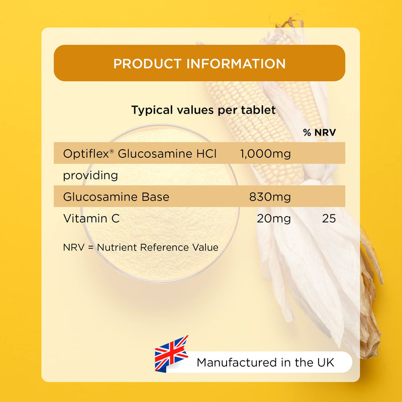Healthspan Optiflex Glucosamine 1,000mg with Vitamin C | Joint Health | 40% More Glucosamine Per Gram | Sustainably Sourced | Vegan (320 Tablets) - BeesActive Australia