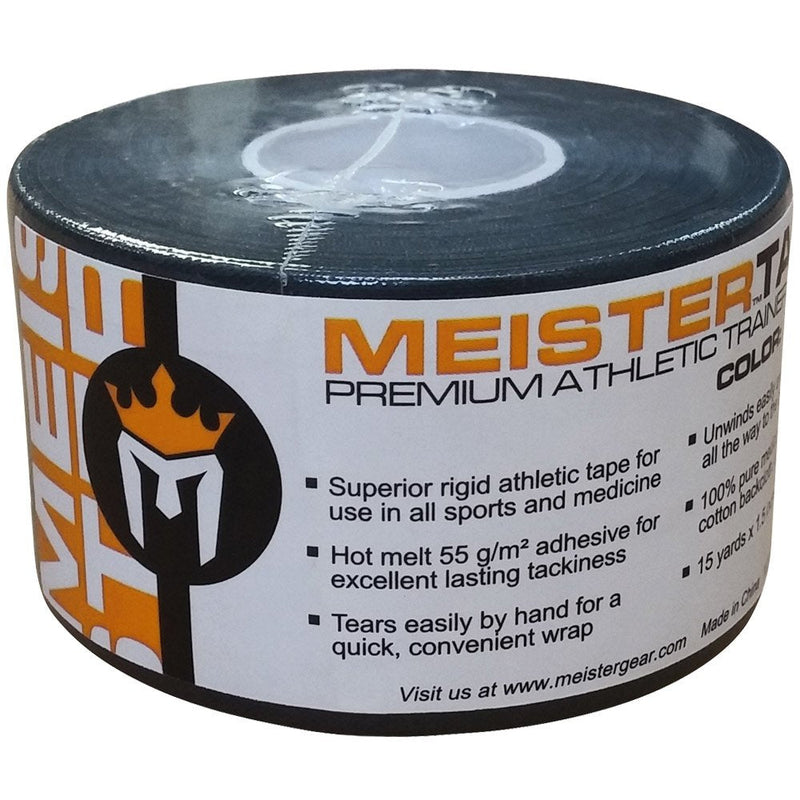 Meister Premium Athletic Zinc Oxide Trainer's Tape for Sports and Medical - 13.7m x 3.8cm Black 1 Roll - BeesActive Australia