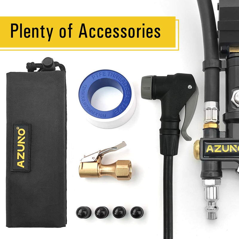 AZUNO Bike Tire Inflator with Pressure Gauge - Bicycle Presta and Schrader Air Compressor Tool - BeesActive Australia