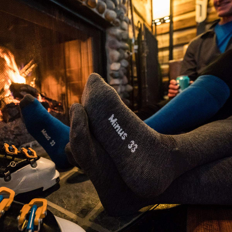 Minus33 Merino Wool Ski and Snowboard Sock Medium Grey Heather - BeesActive Australia