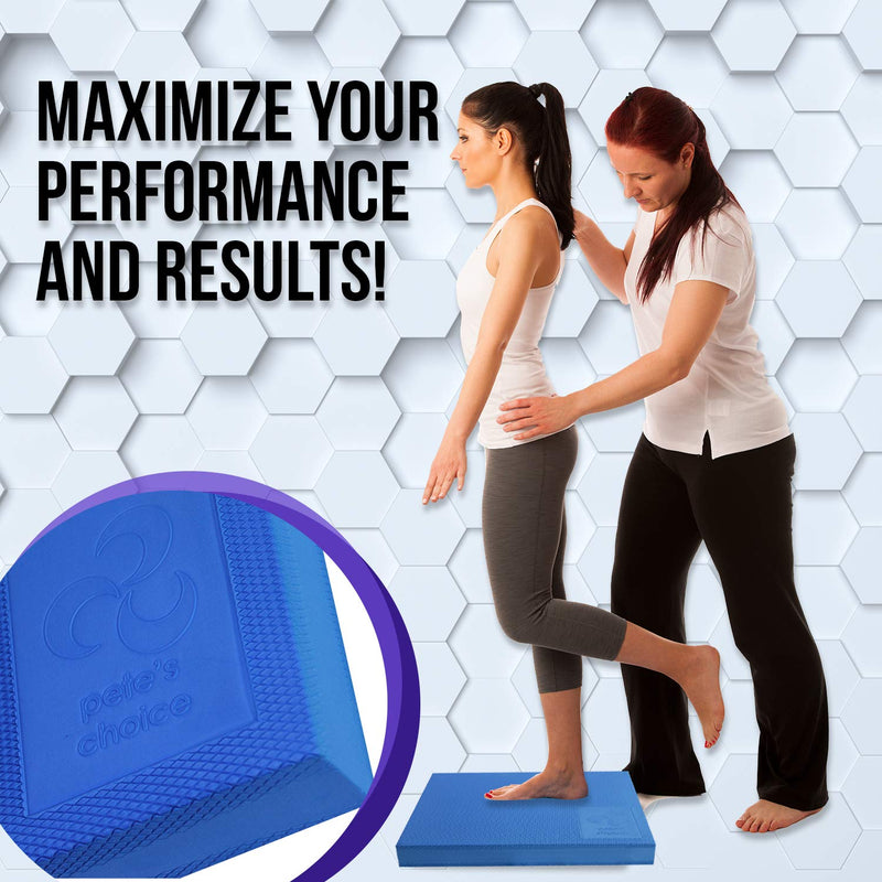 Physical Therapists Recommended Foam Balance Pad - FREE Stretching Strap & BONUS eBook | Balance Pads for PT Rehab & Ankle Recovery, Lower Back/Knee Pain | Wobble Board Cushion for Strength Blue XL - BeesActive Australia