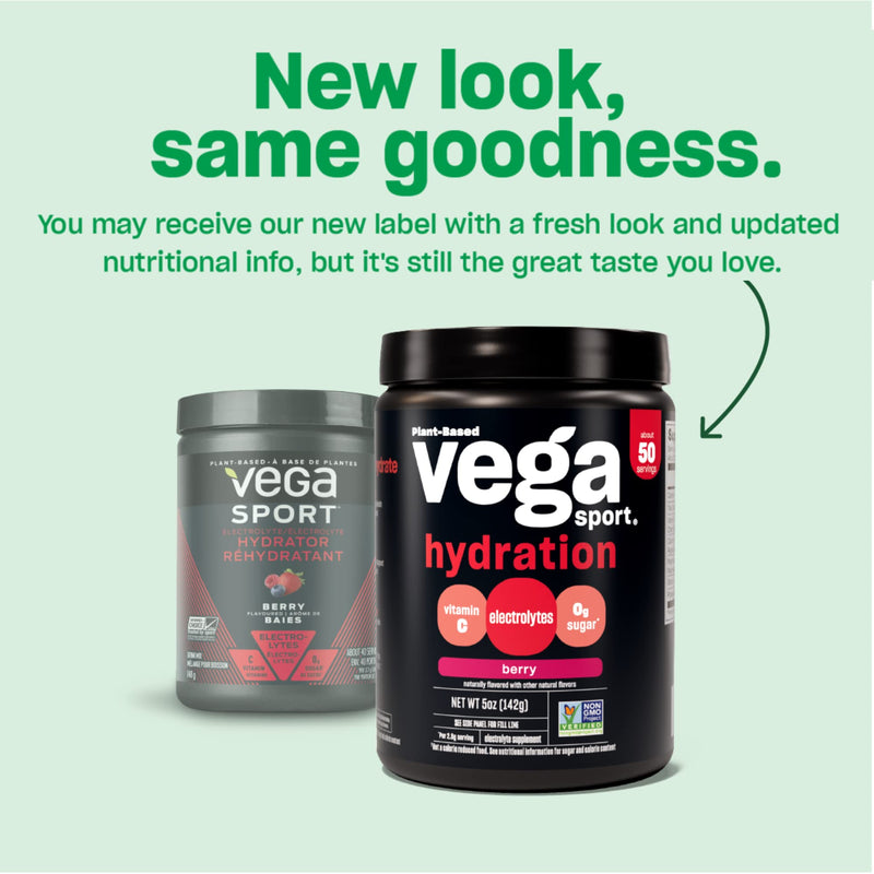 Vega Sport Hydration Electrolyte Powder, Lemonade - Post Workout Recovery Drink for Women and Men, Vitamin C, Vegan, Keto, Sugar Free, Dairy Free, Gluten Free, Non GMO, 4.9 oz 50 Servings (Pack of 1) - BeesActive Australia