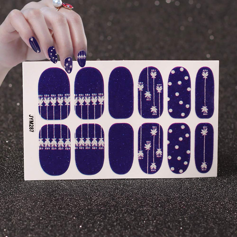 SILPECWEE 6 Sheets Adhesive Nail Polish Strips Stickers Tips Flower Design Nail Wraps Nail Decals Manicure Accessories and 1Pc Nail File NO2 - BeesActive Australia