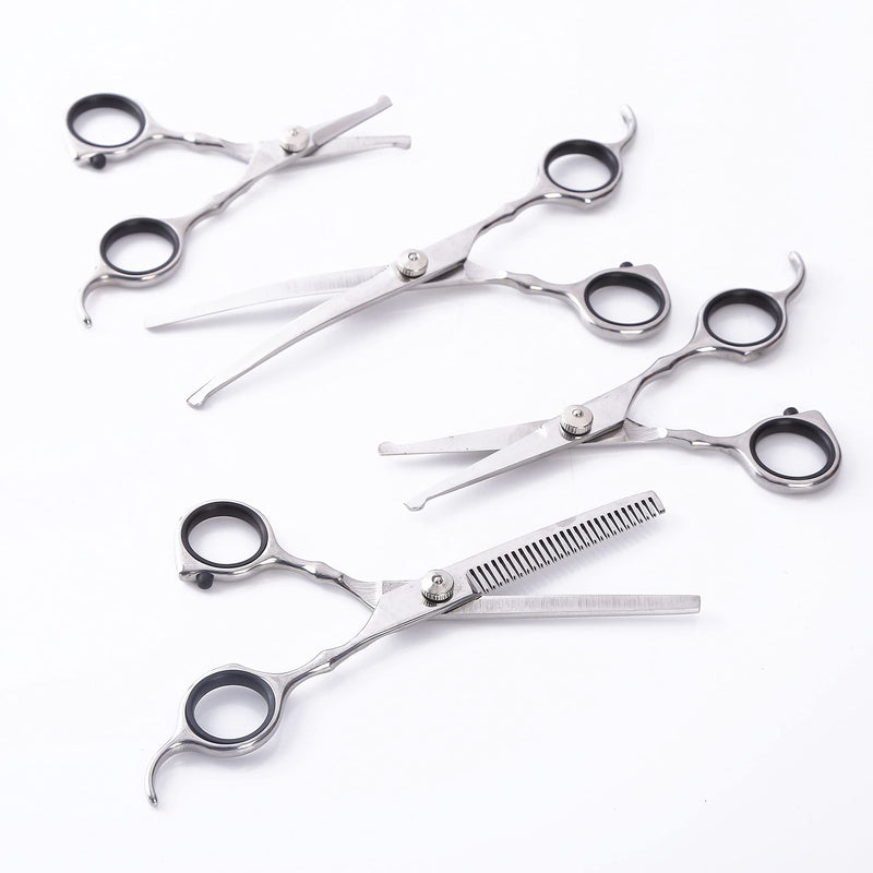 LiMonday Professional Dog Grooming Scissor Kit Stainless Steel Pet Hair Cutter with Safety Round Tips, 5 in 1 Grooming Scissors Set for Dog, Heavy Duty Dog Scissors Set, Grooming Set for Dogs and Cats - BeesActive Australia