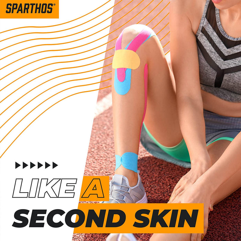 Sparthos Kinesiology Tape - Incredible Support for Athletic Sports and Recovery - Free Kinesiology Taping Guide! - Uncut 2 inch x 16.4 feet Roll i) Wild Pink + FREE Taping Guide - BeesActive Australia