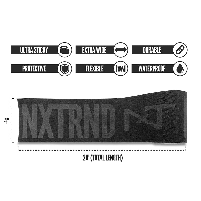 Nxtrnd TRF Turf Tape Football, Extra Wide Kinesiology Tape, Protects from Turf Burn (Black) Black - BeesActive Australia