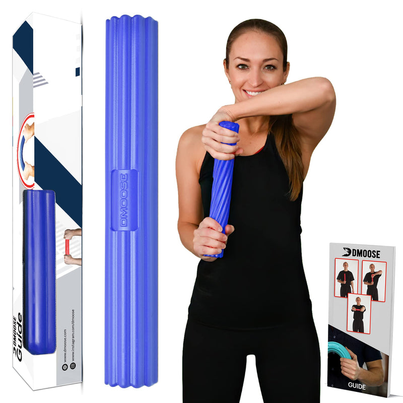 DMoose Flexbar for Physical Therapy, Relieves Tendonitis Pain & Improve Grip Strength, Strong and Flexible Non-slip Grip, Resistance Bar for Injury Recovery, Forearm Therapy & Tennis Elbow Treatment Blue - Heavy - BeesActive Australia