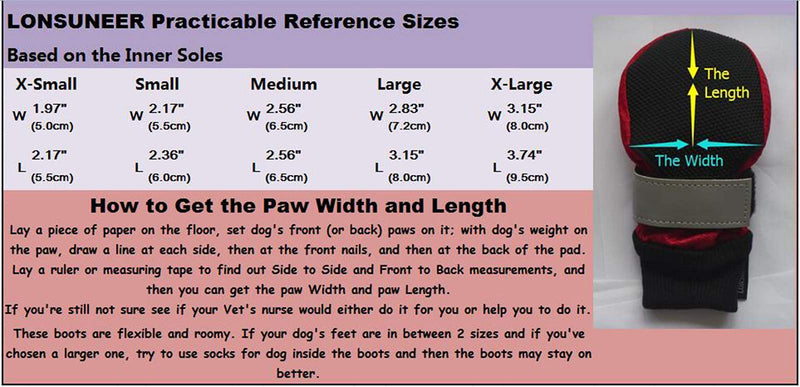 LONSUNEER Paw Protector Dog Boots Soft Sole Nonslip and Reflective Set of 4 Medium ( L 2.56 x W 2.56 inch ) Black - BeesActive Australia