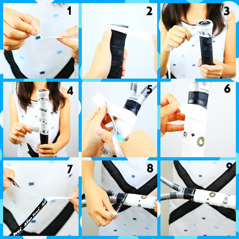 ALIEN PROS Tennis Racket Grip Tape (6 Grips) – Precut and Dry Feel Tennis Grip – Designer Tennis Overgrip Grip Tape Tennis Racket – Wrap Your Racquet for High Performance (6 Grips) 6-Pack Beats - BeesActive Australia