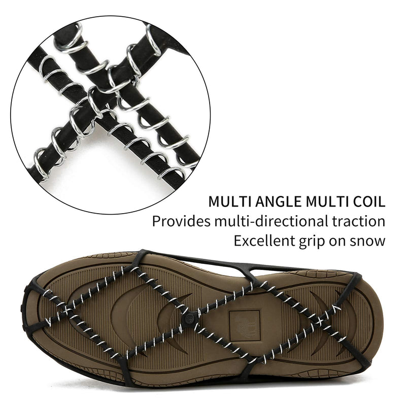 Ice and Snow Anti-Skid Shoe Cover, Spring Anti-Skid Shoe Cover, 1 Pair of ice and Snow Shoes, Non-Slip and Durable Cleats, Nail Chain Shoe Clip, Used for Hiking, ice and Snow Fishing, Rock Climbing Large (Shoe Size: W 13-15/M 11.5-13.5) - BeesActive Australia