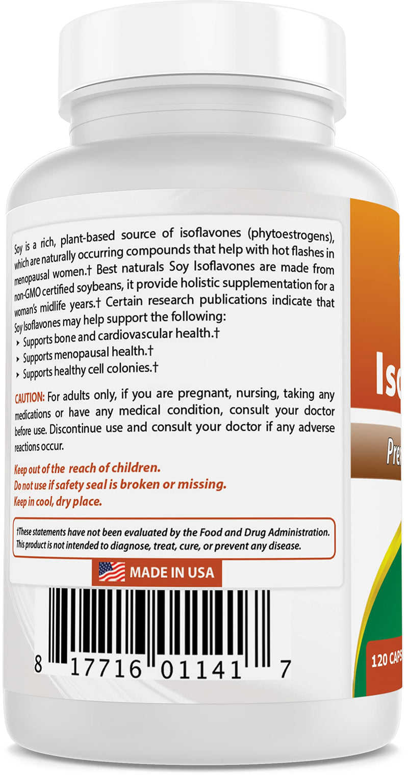 Best Naturals Soy Isoflavones 750 Mg 120 Capsules (120 Count (Pack of 2)) 120 Count (Pack of 2) - BeesActive Australia