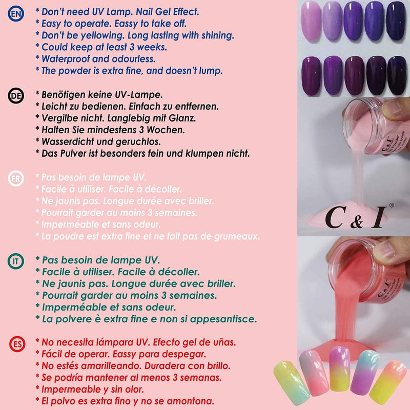 C & I Dip Powder, Color No # 75 Green Apple, Nail Gel Effect Powder, Blue Color System, 1 oz 28 g - BeesActive Australia