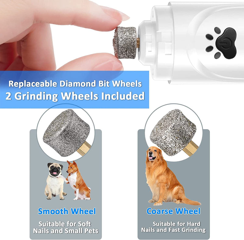 YABIFE Dog Nail Grinder, Dog Nail Trimmers and Clippers Kit, Super Quiet Electric Pet Nail Grinder, for Small Large Dogs & Cats Toenail & Claw Grooming,3 Speeds, 2 Grinding Wheels blue scissor - BeesActive Australia