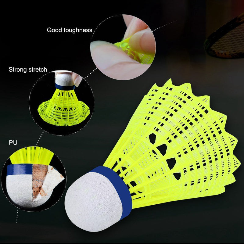 Alomejor Shuttlecocks 6pcs Professional Badminton Ball Yellow Nylon Shuttlecocks Indoor Outdoor Sports Practice Training Badminton - BeesActive Australia