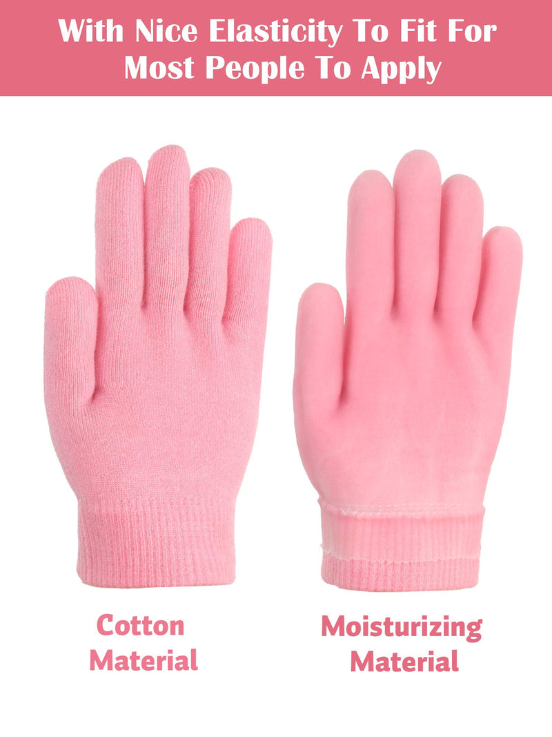 2 Pairs Moisturizing Gloves Soft Moisture Gloves Moisturizing Sleeping Gloves for Dry Rough and Cracked Hands, Black and Pink - BeesActive Australia