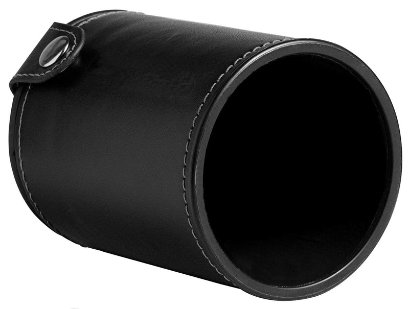 Set of 16mm Pearlized Olympic Dice and Black PU Leather, Velvet Lined Dice Cup with Storage Compartment (Gift Boxed) (Silver Dice, Black Lining Cup) Silver Dice, Black Lining Cup - BeesActive Australia