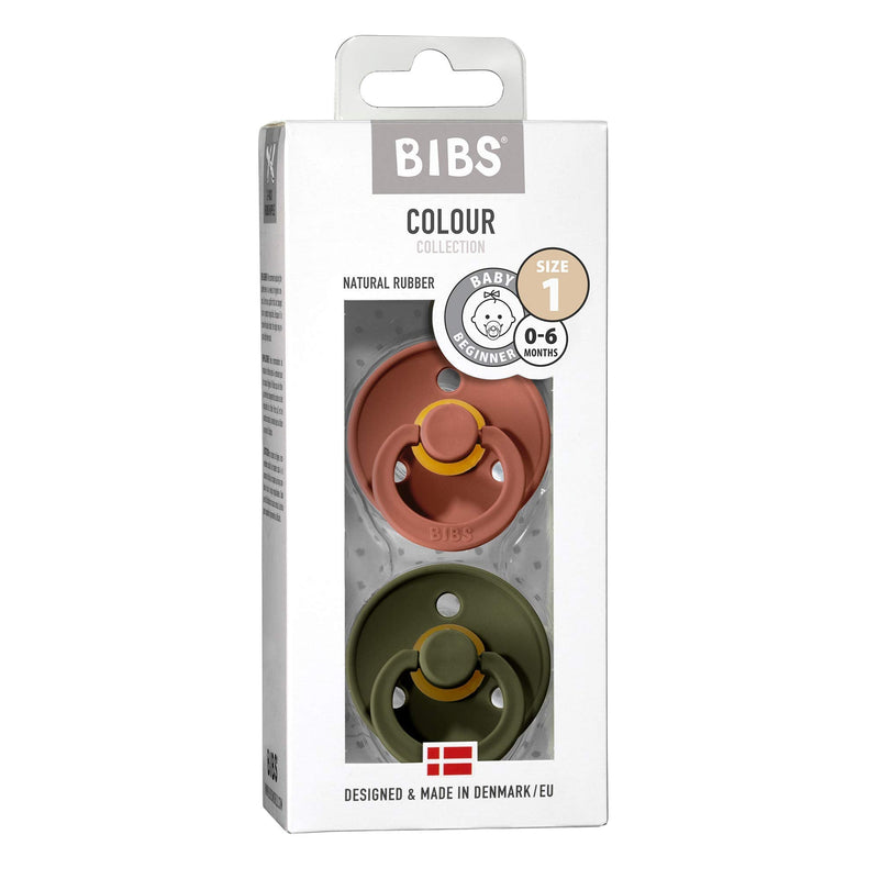 BIBS Baby Pacifier | BPA-Free Natural Rubber | Made in Denmark (Woodchuck/Hunter Green, 0-6 Months) 2-Pack - BeesActive Australia