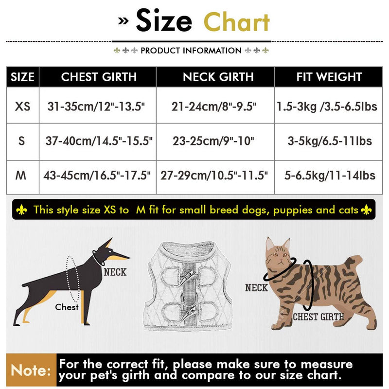 SMALLLEE_LUCKY_STORE Bow Flower Striped Print Cat Small Dog Harness Dress with Leash for Girls Adjustable No Pull Escape Proof Soft Walking Jacket Waterproof Puppies Kitten Harness Vest Outdoor M(chest 16.5-17.5 Inch) blue cherry - BeesActive Australia