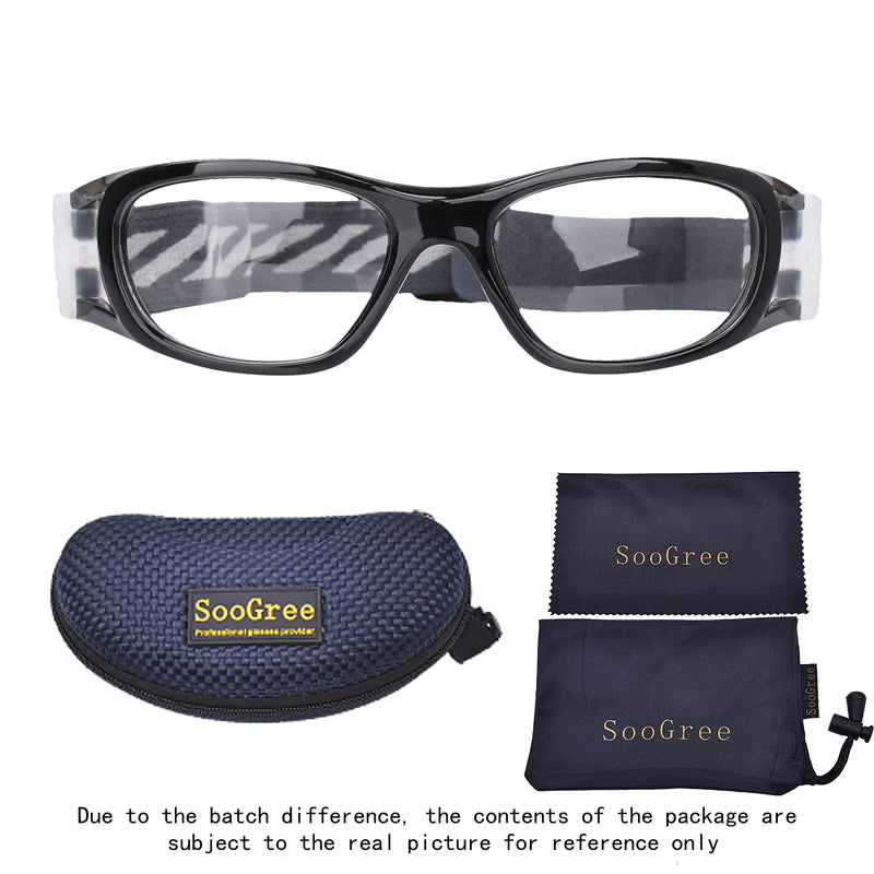 Kids Sports Glasses Basketball Football Safe Training Goggles Anti Fog 7-12 Black Frame Gray Pad - BeesActive Australia