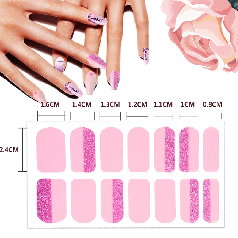 7 Different Valentine's Day Nail Polish Strips Adhesive Full Valentines Day Nail Wraps Stickers DIY Nail Art Decal Design for Valentine's Day for Women Teens Girls with Nail File (98 PCS) - BeesActive Australia