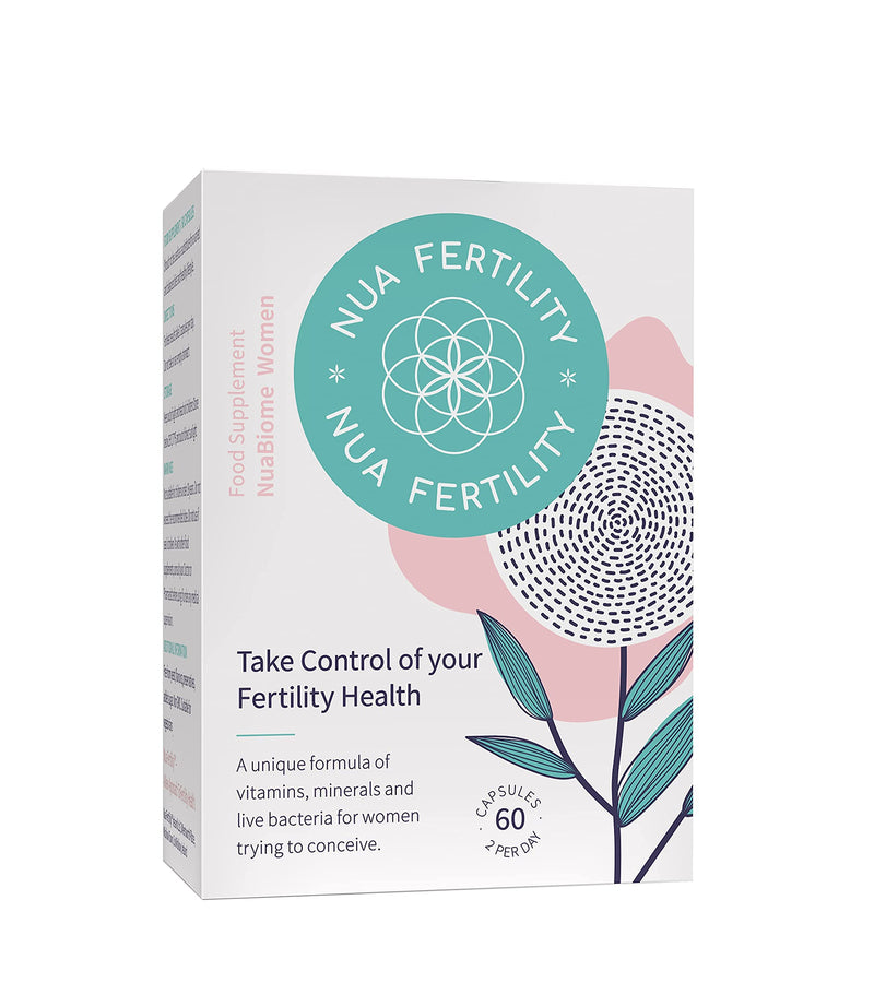 Nua Fertility, NuaBiome Women - A Unique Formula of Vitamins, Minerals and Live Bacteria for Women Trying to Conceive - 60 Capsules (1 Month Supply) - BeesActive Australia